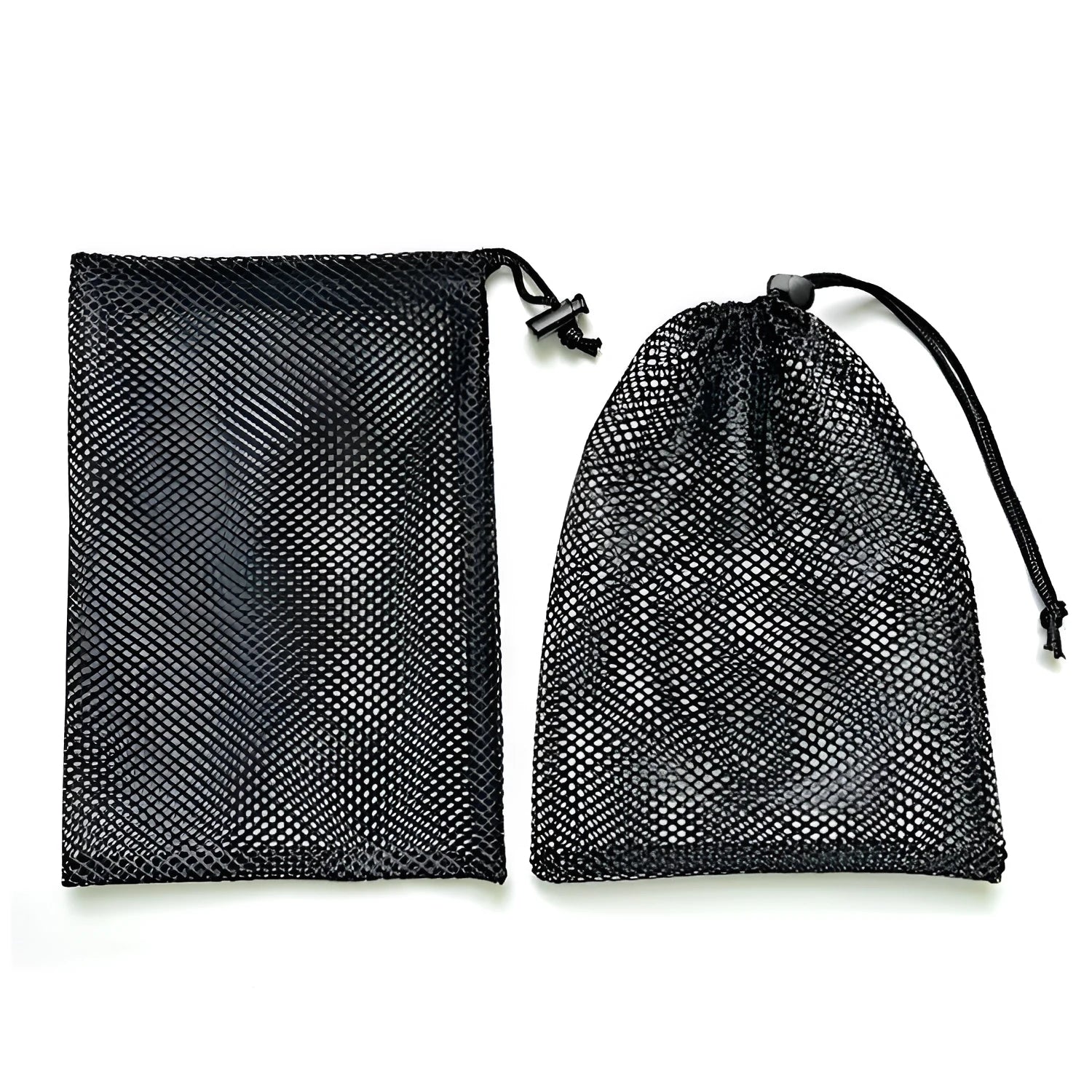 Black drawstring mesh storage bag for children's water ball toys in three available sizes.