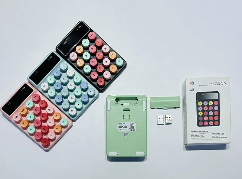 Mini portable wireless keyboard in macaron colours with compact ABS design