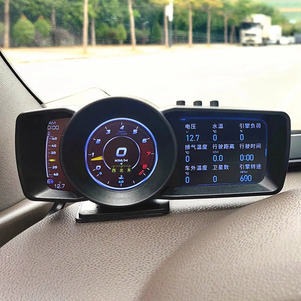 A600 OBD2 driving computer with GPS and BeiDou navigation on vehicle dashboard