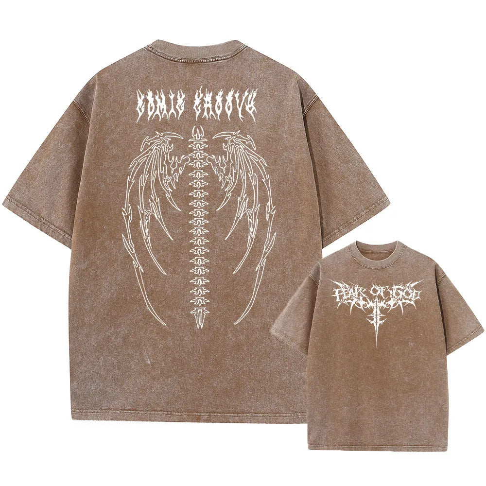 Oversized men's cotton t-shirt with drop-shoulder sleeves in loose casual fit