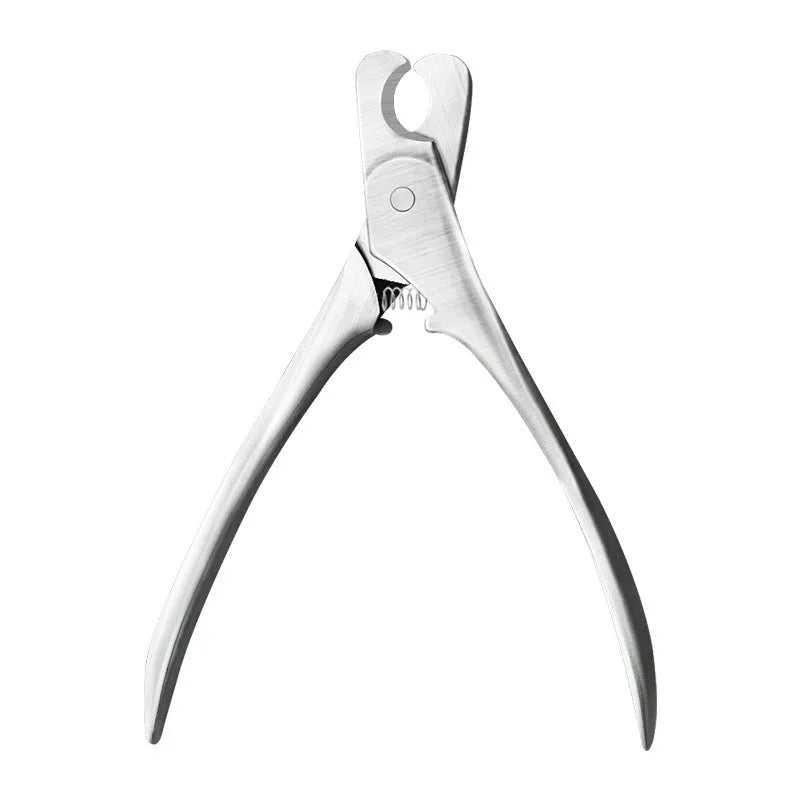 Professional silver stainless steel pet nail clipper with safety guard for dog and cat grooming