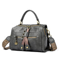 Women's soft PU one-shoulder crossbody bag in horizontal square shape with sandwich pocket design