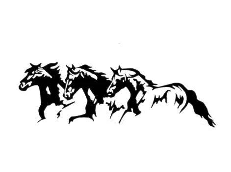 Steed horse vinyl car decal sticker showing galloping design, dimensions 25cm by 8cm.