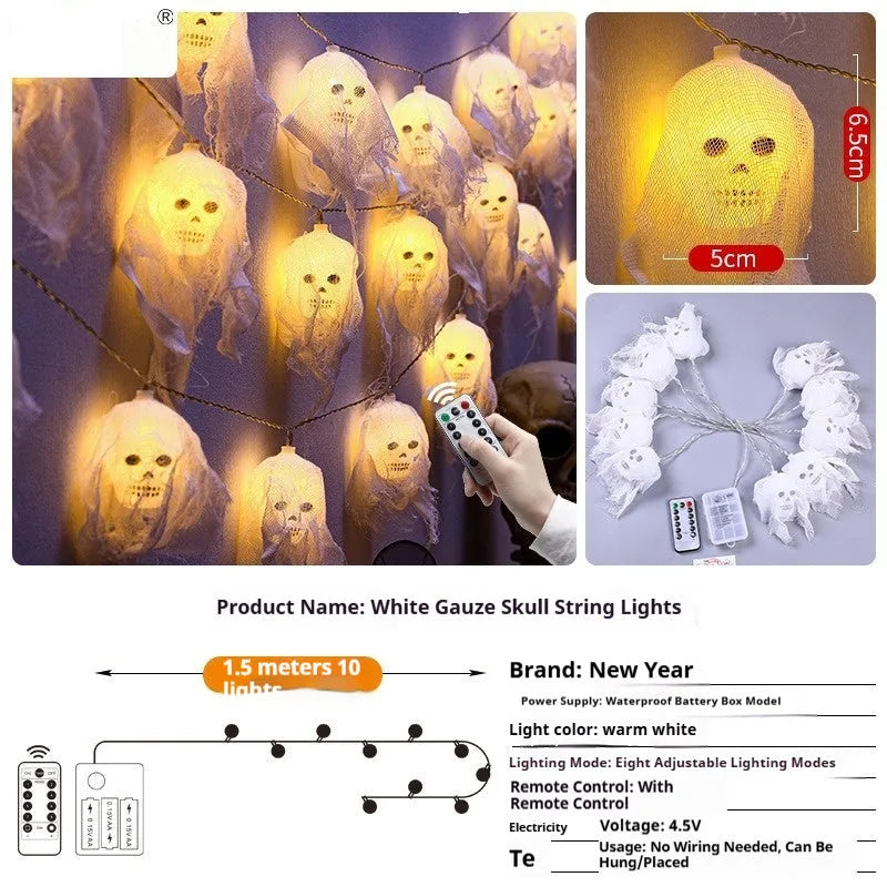 Halloween battery-powered coloured lights for indoor wall decoration in plastic housing