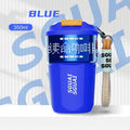 Small stainless steel portable coffee cup with Japanese-style design in blue colour