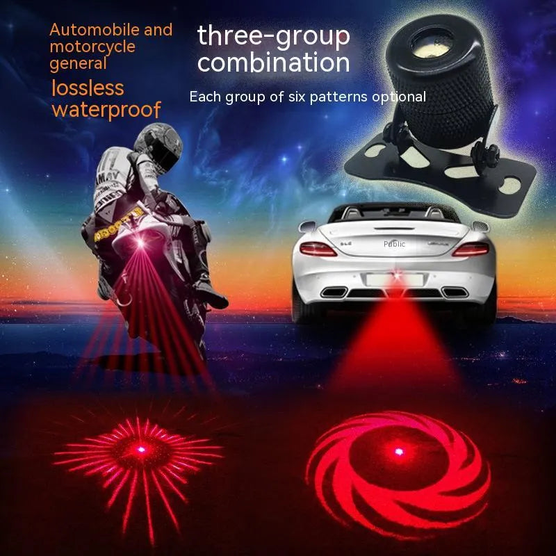 Vehicle laser fog lamp with red laser, aluminium housing, measuring 20x24x40mm