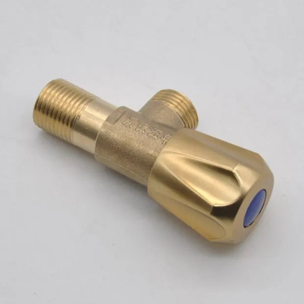 Gold brass copper angle valve with 15mm inner diameter for household plumbing