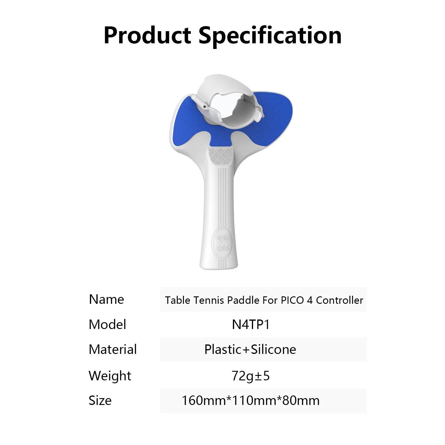 Red and blue plastic silicone table tennis racket handle grip for Pico 4 VR controllers