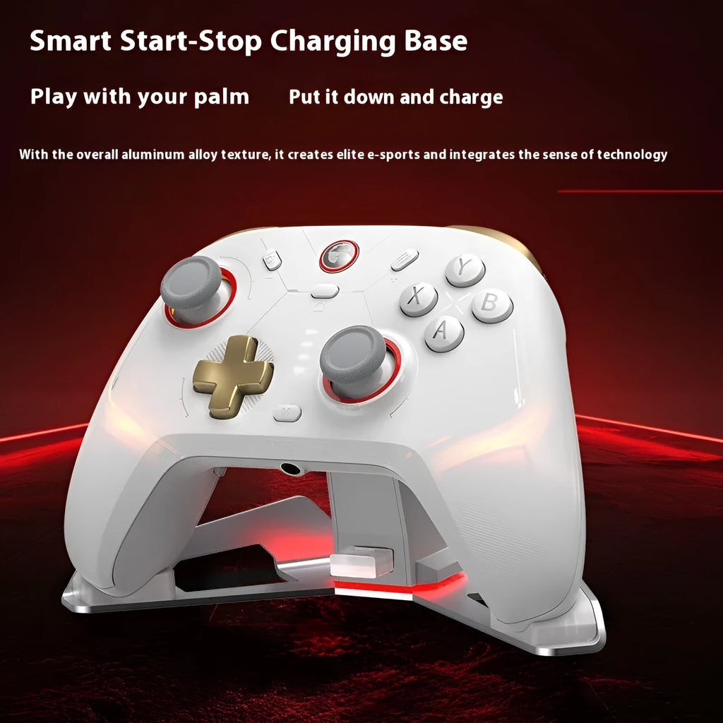 Wireless game handle charging base with Bluetooth vibration and NFC for Switch Android iOS PC Steam in Black Suit colour