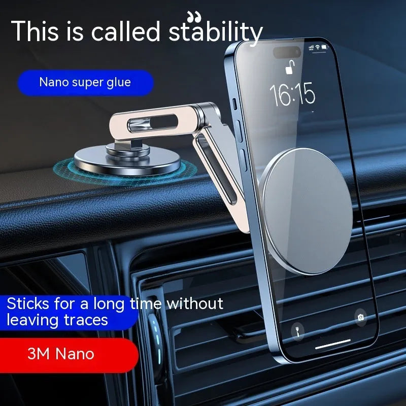 Aluminium alloy magnetic car phone holder with 360-degree rotation in Noble Black