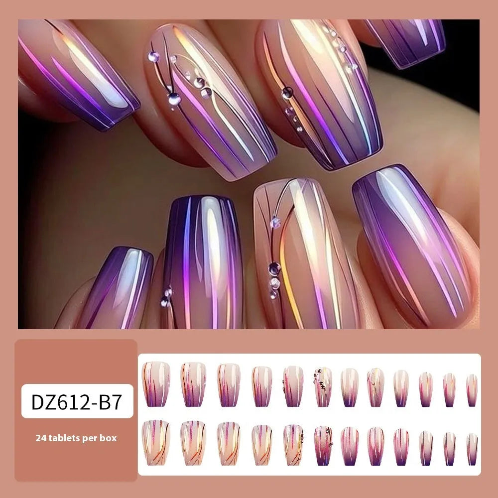 Magic colour asterism nail stickers showing starry sky gradient pattern on short nails