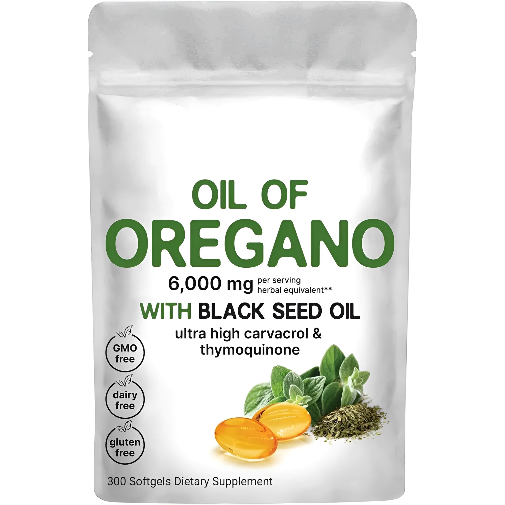 Butter Black Seed Oil Soft Capsules pack showing 180 or 300 tablet options for adult dietary supplementation