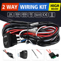 Black off road LED spotlight cable set with 2 metre wire harness and light switch