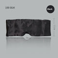 Mulberry silk sleep mask in black on a neutral background.