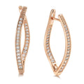 A pair of geometric drop earrings for women made from copper with zircon accents in H0493 colour.