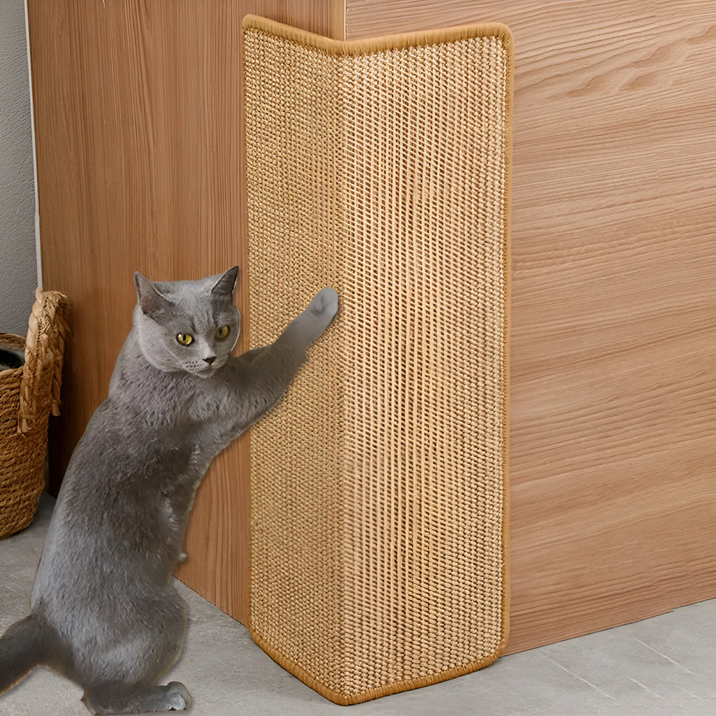 Jianma corner cat scratch board 18x60cm cloth vertical sticker for wall protection dark gray ginger yellow