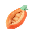 Cartoon carrot print dog mattress with removable washable cloth cover.