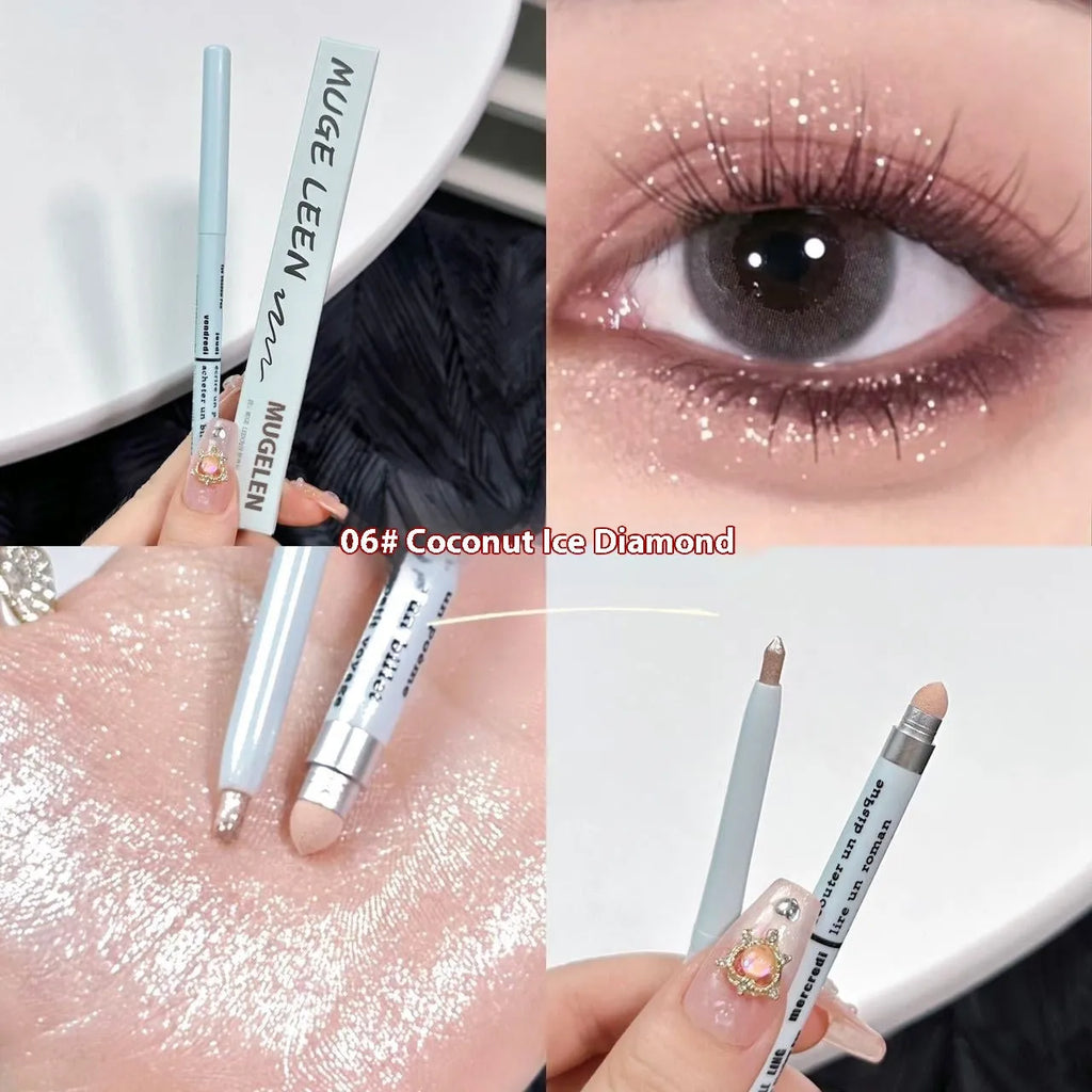 2-in-1 waterproof and sweat-proof eye shadow pen in six colour classifications including camellia milk apricot and daisy petty gold