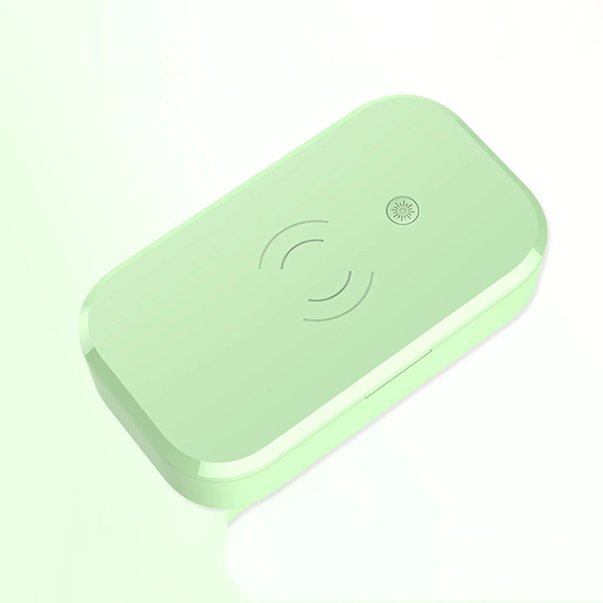 White UV disinfection box with wireless charging for nail art tools and mobile phone sterilisation