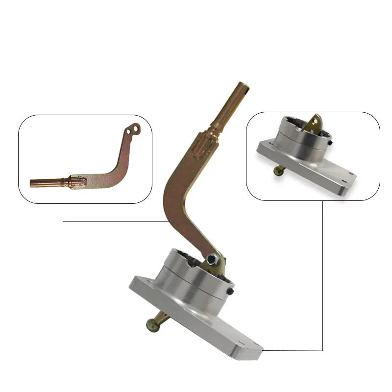 Silver aluminium alloy gear shift short rod lever for Horton vehicles