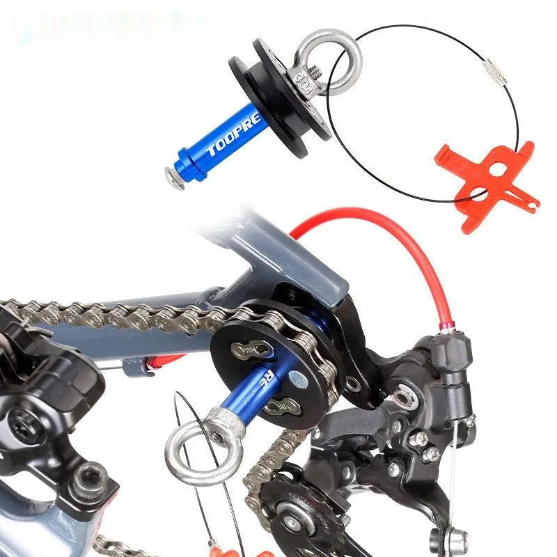 Aluminium alloy bicycle chain holder tool for washing and tensioning maintenance