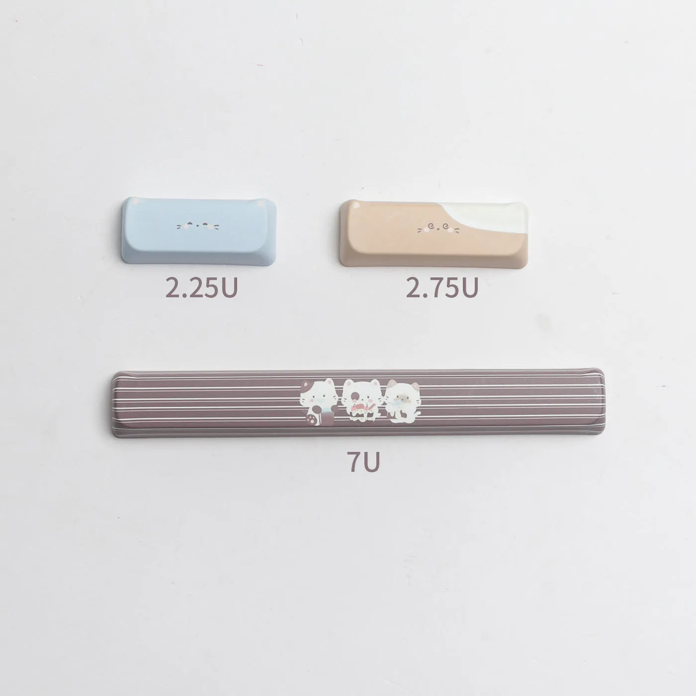 Sea Salt Cat themed PBT keycap set with March past Space and 7u supplement options for mechanical keyboards