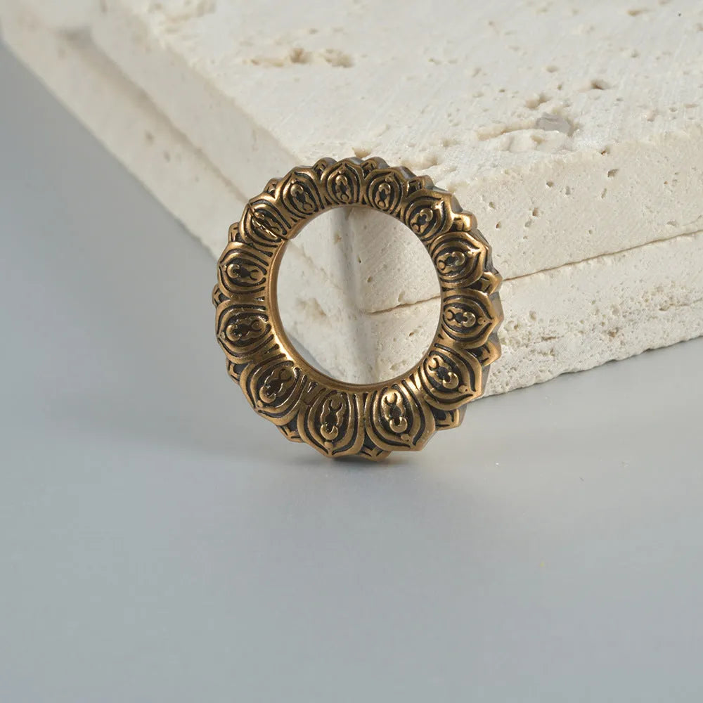 Retro magnetic earrings with hollow heart or lotus shapes in antique silver or ancient gold