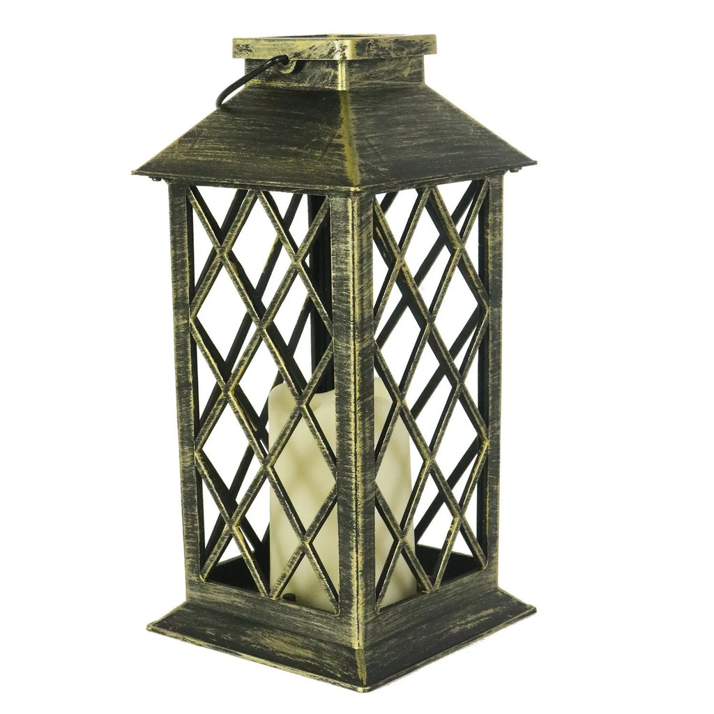 Retro European style solar garden lamp with IP44 rating and 270mm height for outdoor courtyard decoration