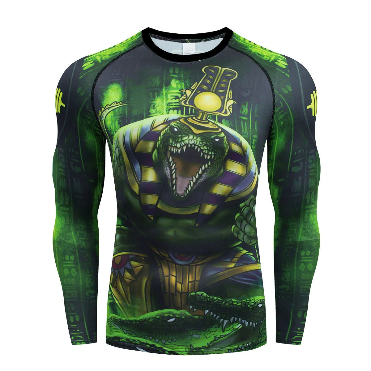 Men's printed slim-fit stretch sports suit top and trousers for outdoor running and fitness