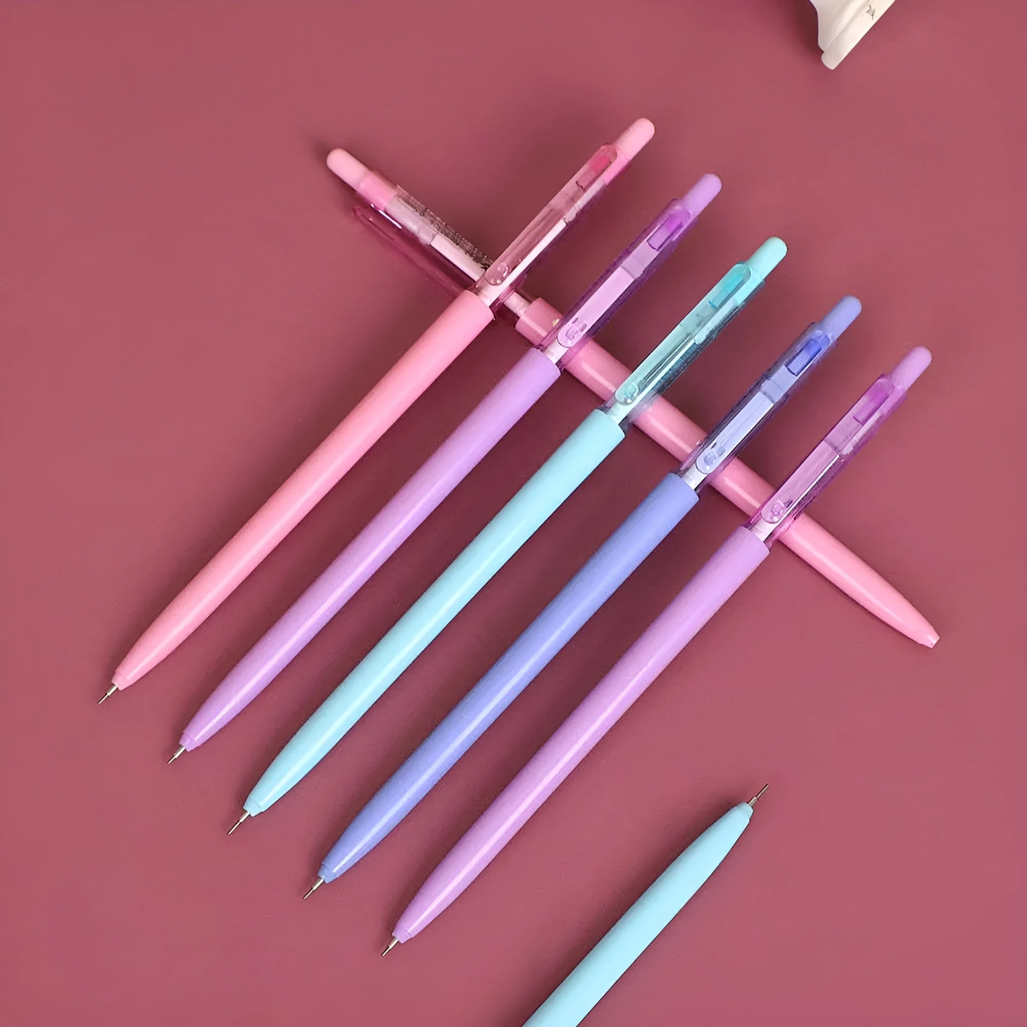 Macron Morandi coloured thin rod mechanical pencil set of 8 pieces in plastic body