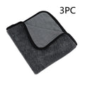 Grey microfiber car wash towel lying flat, showing its 40x40cm square size.