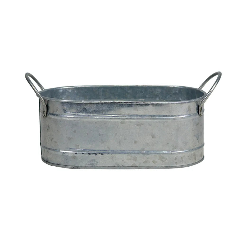 Iron sheet desktop succulent flowerpot with metal construction for small plants