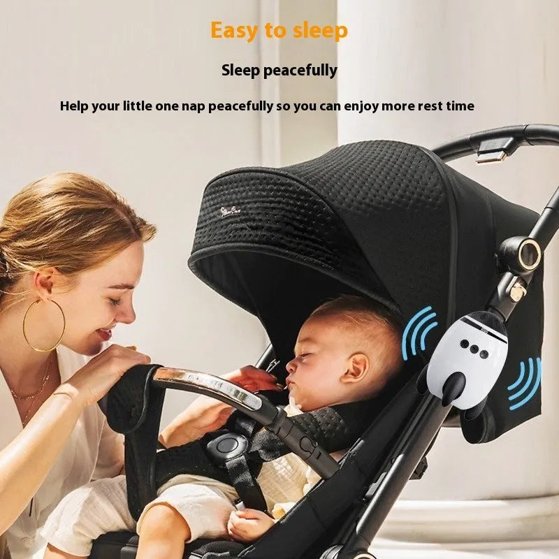 White ABS plastic baby sleep comforter with automatic shaking and Bluetooth connection for infants