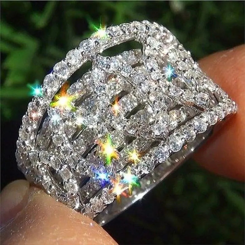Fashion personalised zircon micro setting ring in alloy for women, picture colour