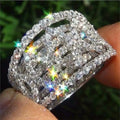 Fashion personalised zircon micro setting ring in alloy for women, picture colour