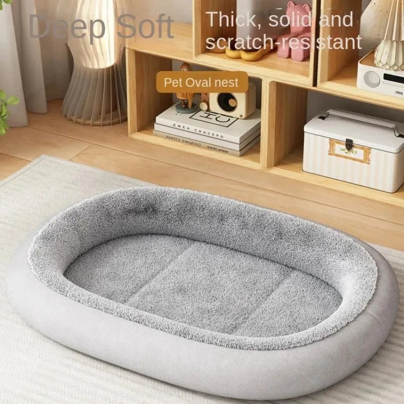 Thickened soft pet kennel for small dogs and cats, shown in grey colour.