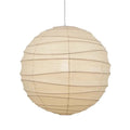 Japanese style rice paper pendant chandelier with soft glowing light.