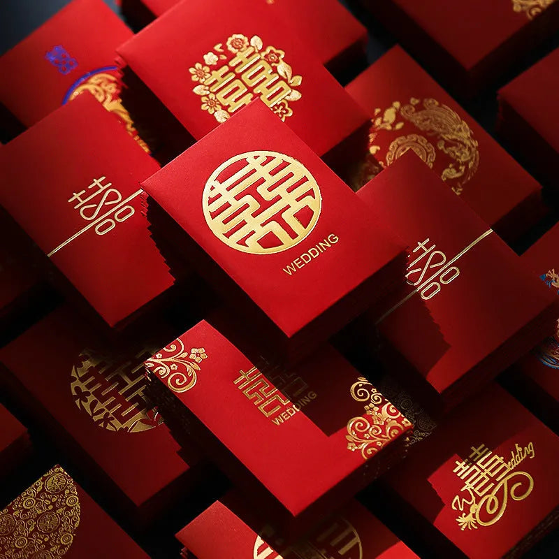 Mini wedding pick-up red packet in Chinese style with paper construction, multiple colour options