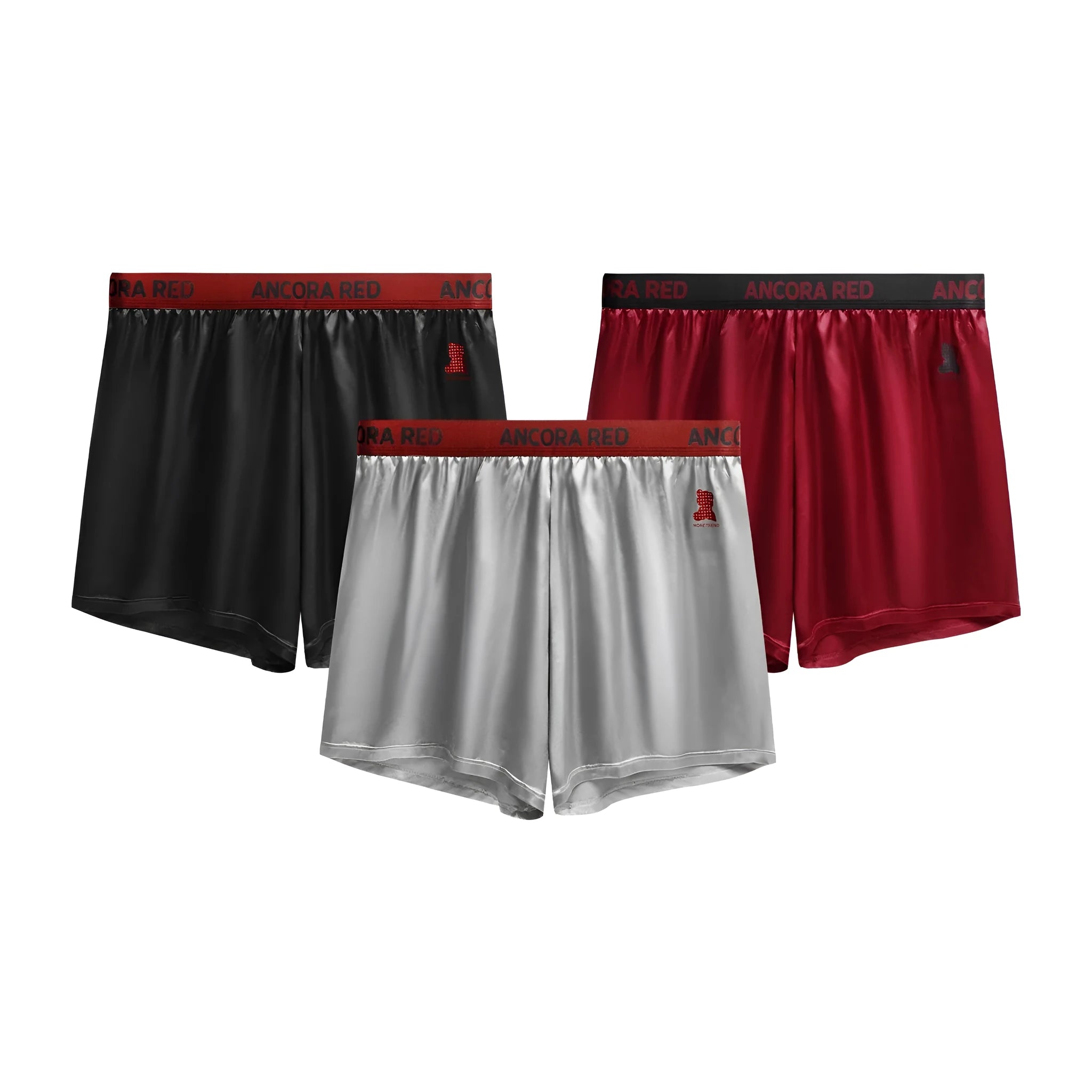 Solid colour men's boxer briefs in polyester fabric showing mid waist design and colour options