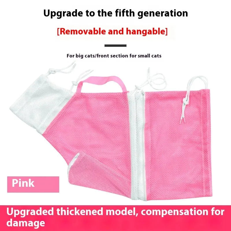 Fifth-generation cat grooming bag in detachable design for secure restraint during pet bathing and nail trimming
