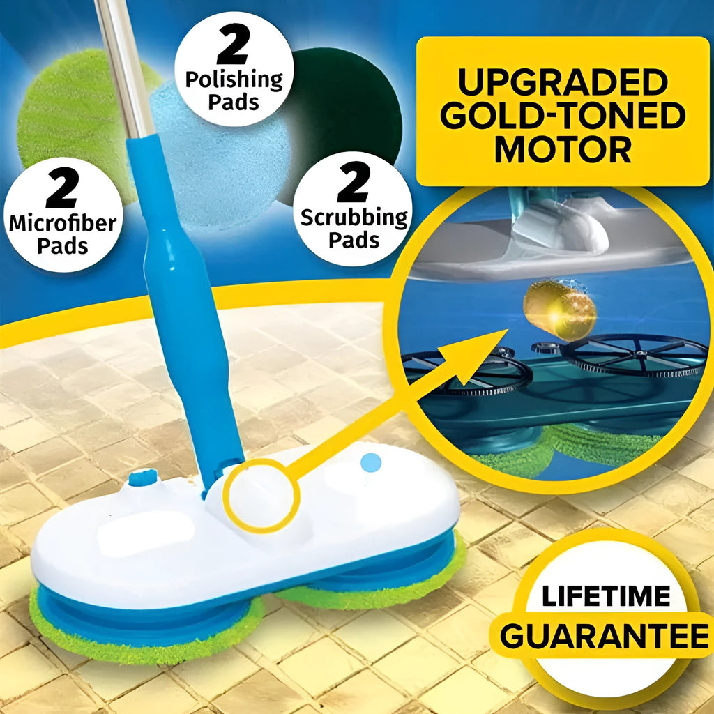 Wireless electric mop with automatic floor wiping function and handheld charging unit