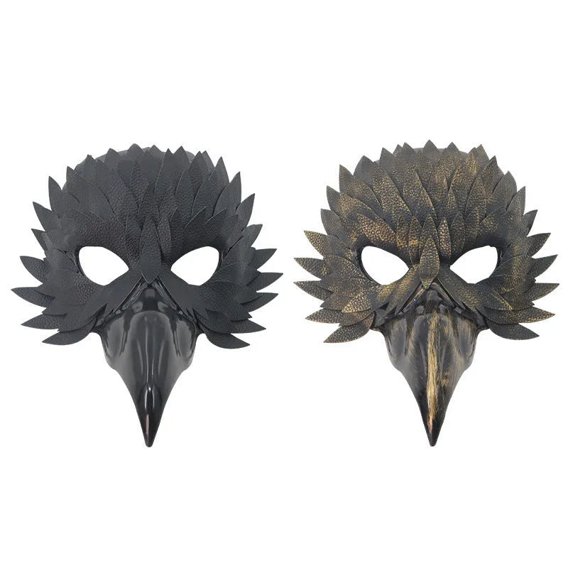 Black plastic bird mouth masquerade mask with horror style for Halloween