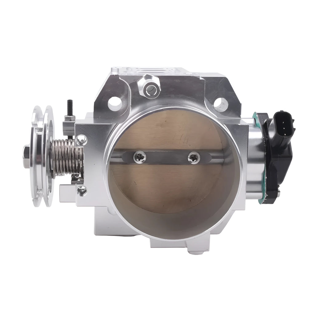 Honda K20A aluminium alloy throttle body showing 70mm diameter in black finish