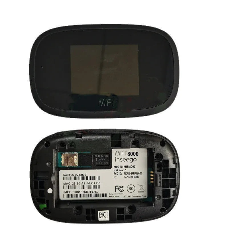 Black portable 4G wireless router with compact design for mobile internet access