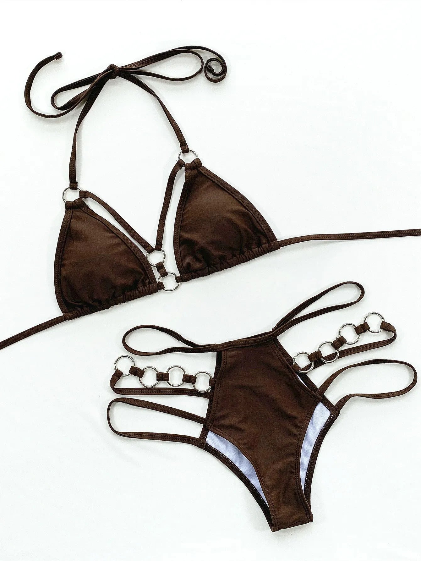 Women's separated bikini swimwear in multiple colours with nylon construction