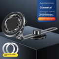 Car F62 stretch magnetic phone bracket in gun colour with adhesive backing mounted on dashboard