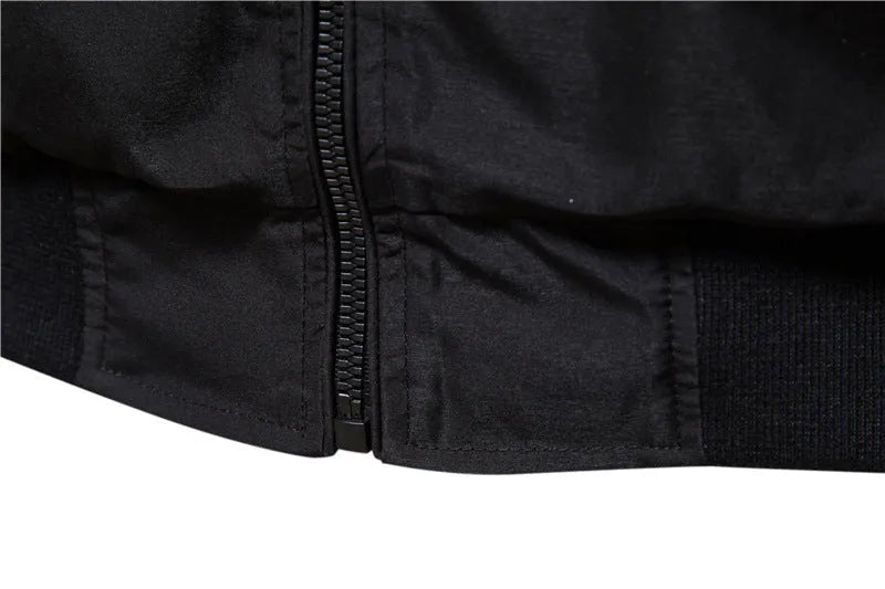 Men's solid colour thin casual jacket in polyester, shown in army green, on a hanger.