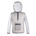 Smoky grey breathable mesh outdoor jacket with insect-proof design for hiking and camping