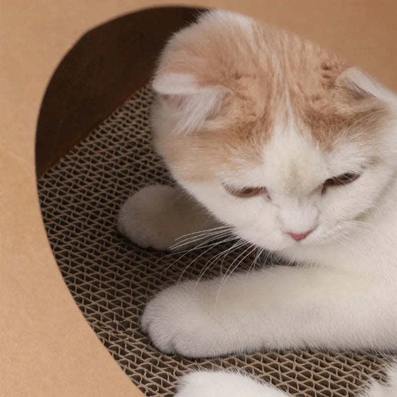 Brown washable kraft paper cat nest with integrated scratch board measuring 40x30x53cm