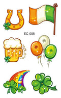 St Patrick's Day clover temporary tattoo sticker measuring 120 × 75mm with water transfer printing
